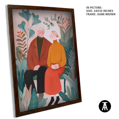 Artwork in Dark Brown Frame