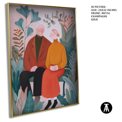 Artwork in Metal Champagne Gold Frame