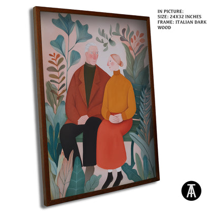 Artwork in Dark Wood Frame