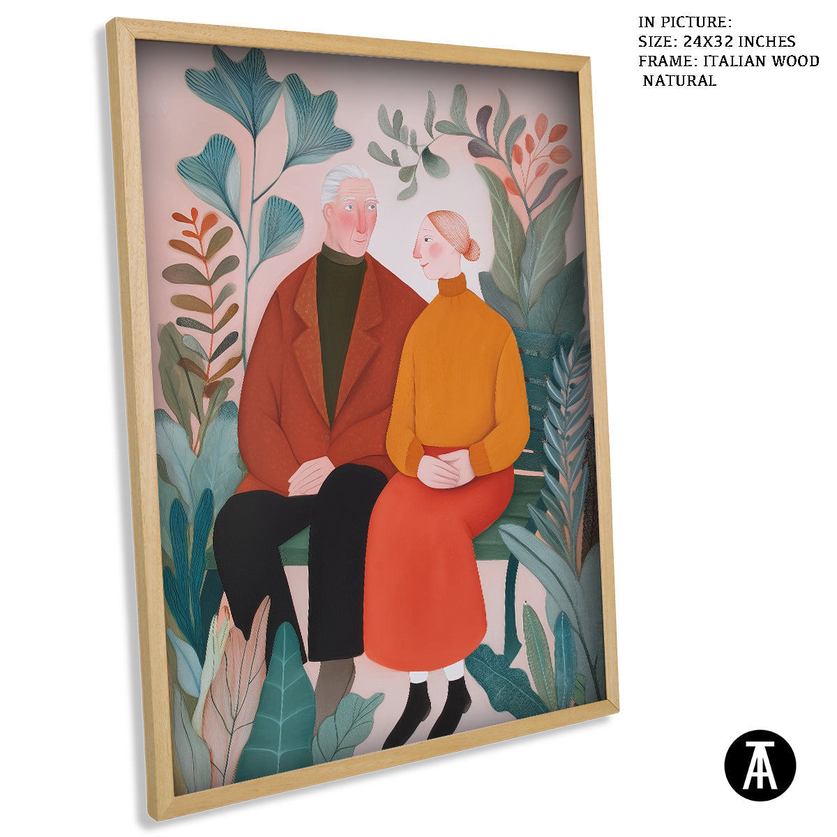 Artwork in Natural Wood Frame