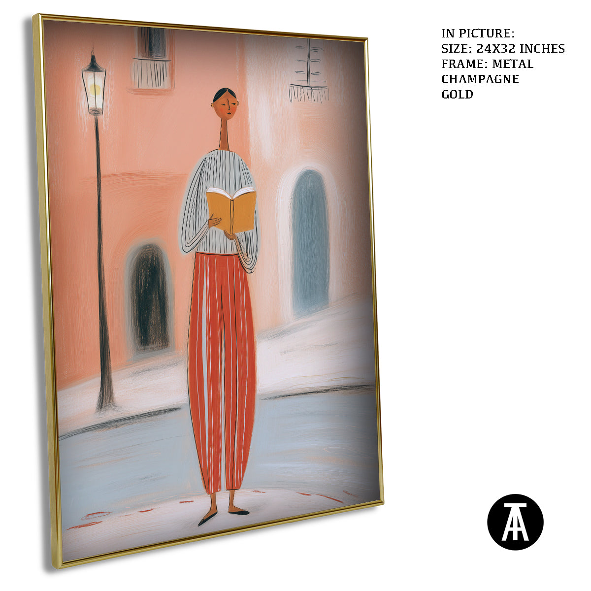 Artwork in Metal Champagne Gold Frame