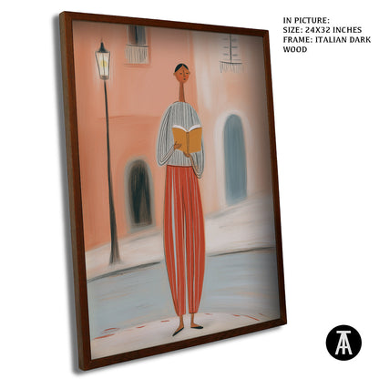 Artwork in Dark Wood Frame