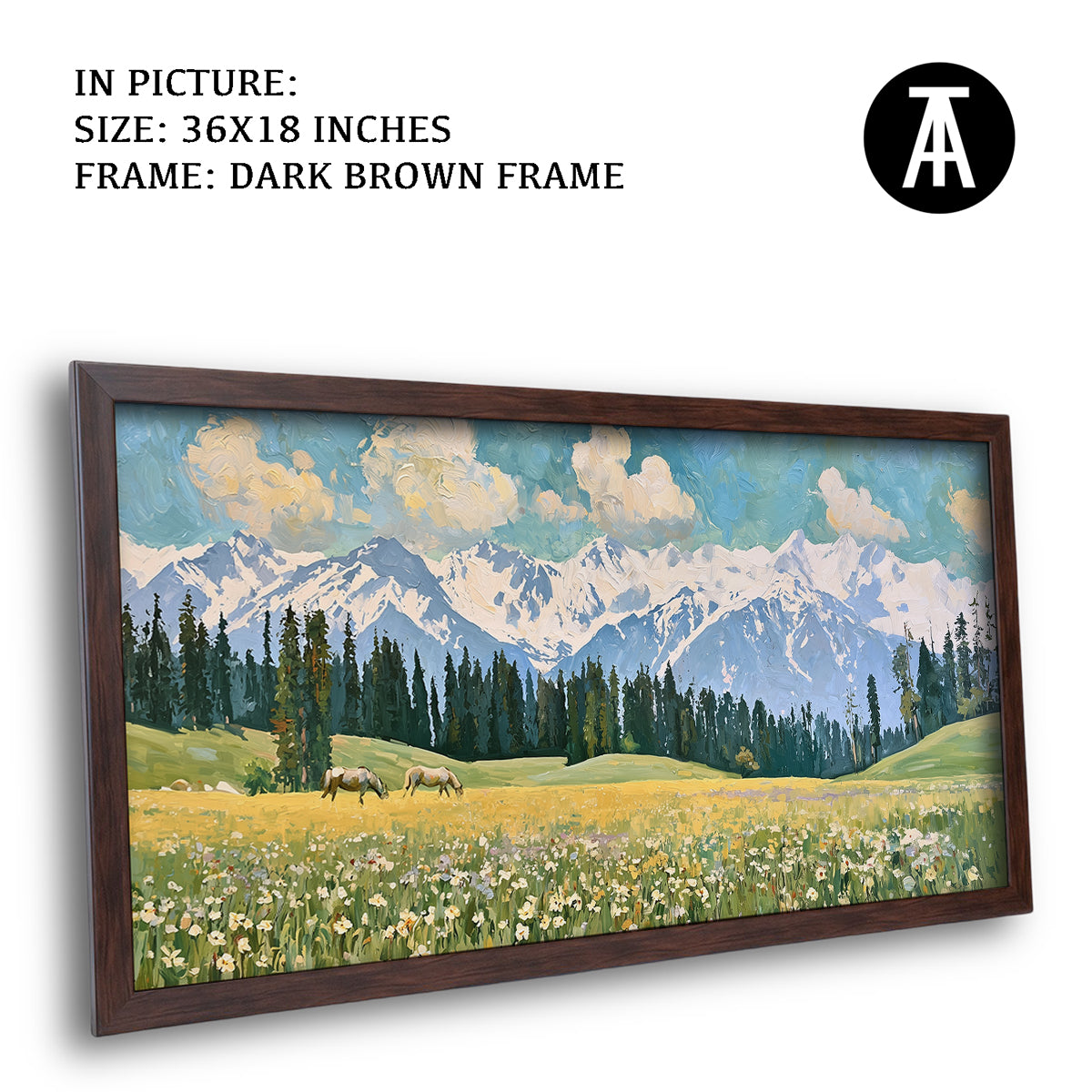 Artwork in Dark Brown Frame