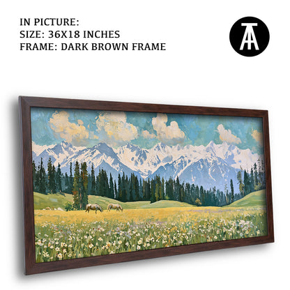 Artwork in Dark Brown Frame
