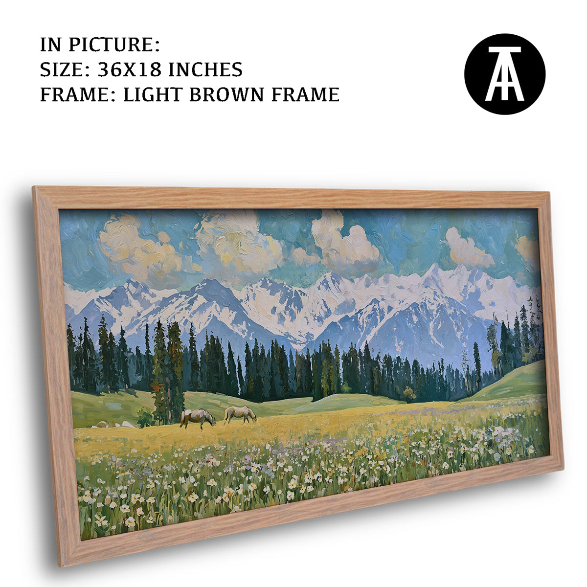 Artwork in Light Brown Frame