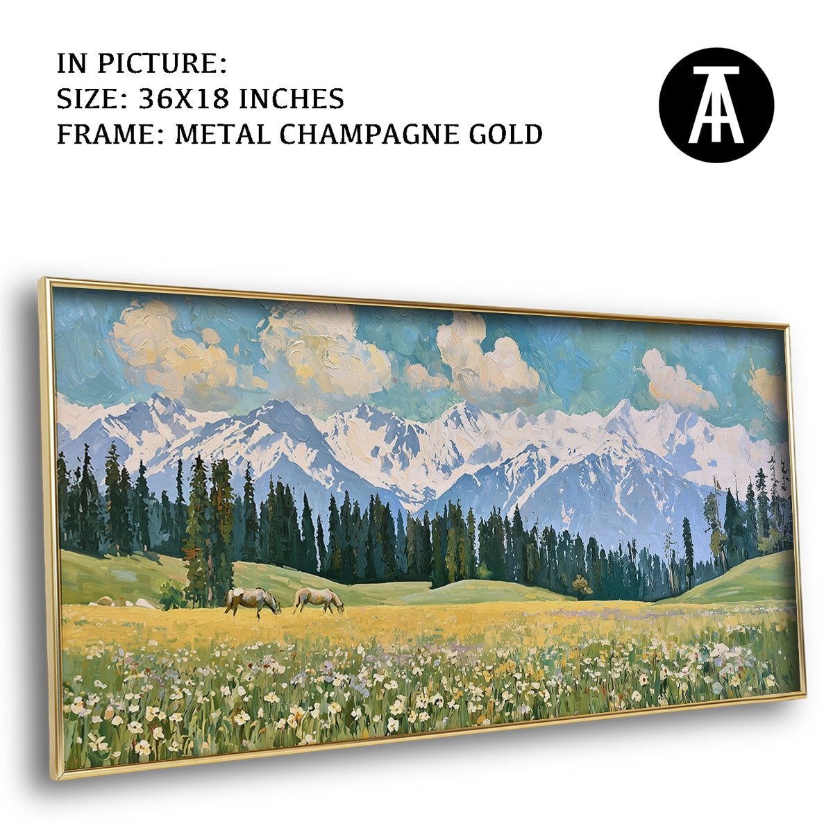 Artwork in Metal Champagne Gold Frame