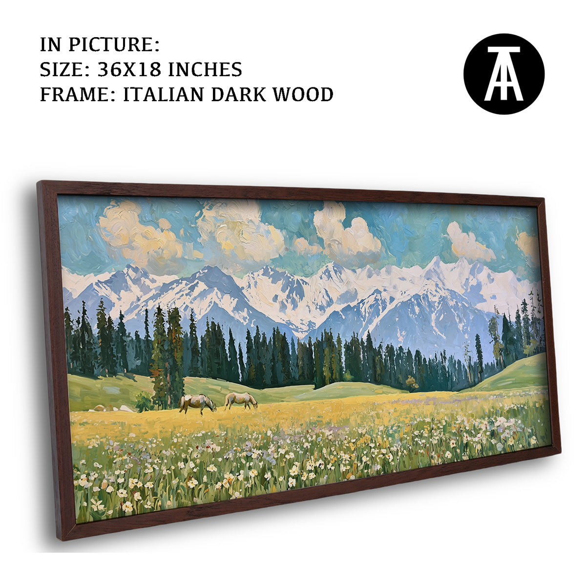 Artwork in Dark Wood Frame