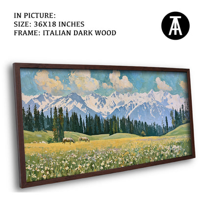 Artwork in Dark Wood Frame