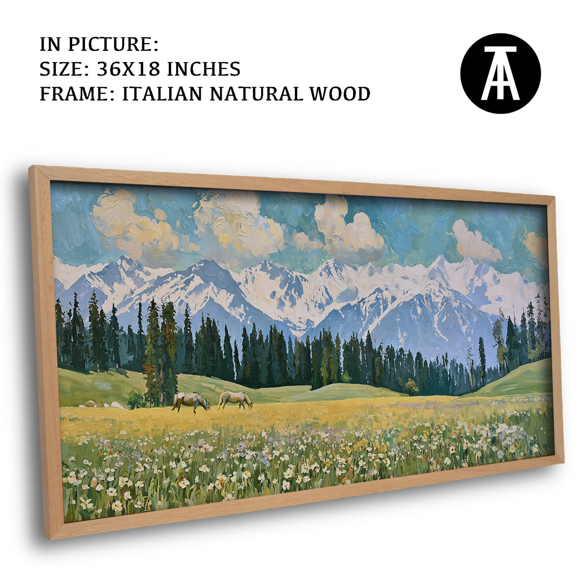 Artwork in Natural Wood Frame