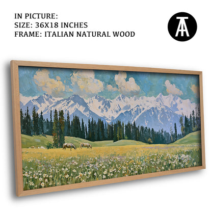 Artwork in Natural Wood Frame