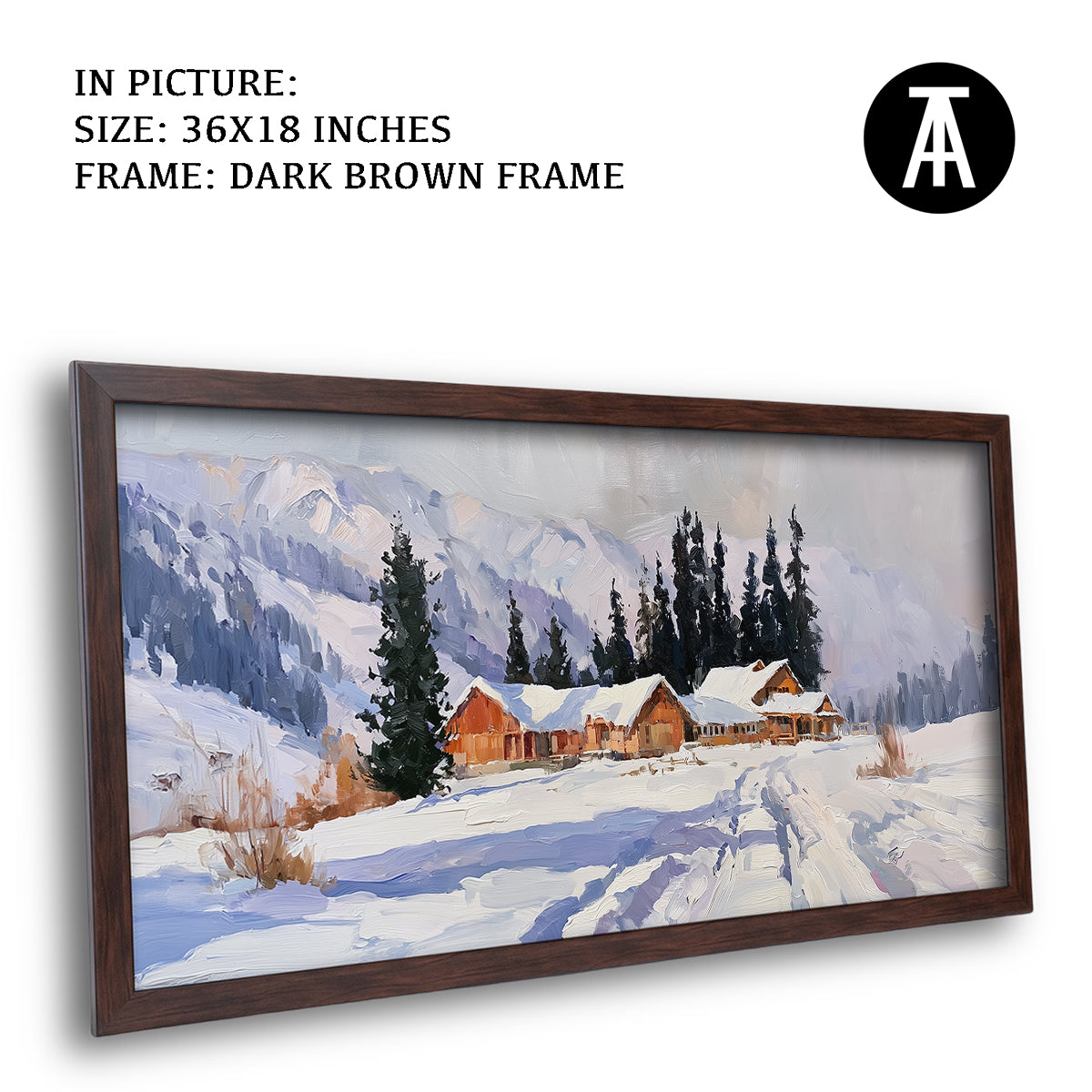 Artwork in Dark Brown Frame