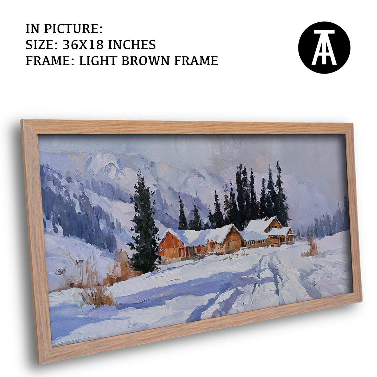 Artwork in Light Brown Frame