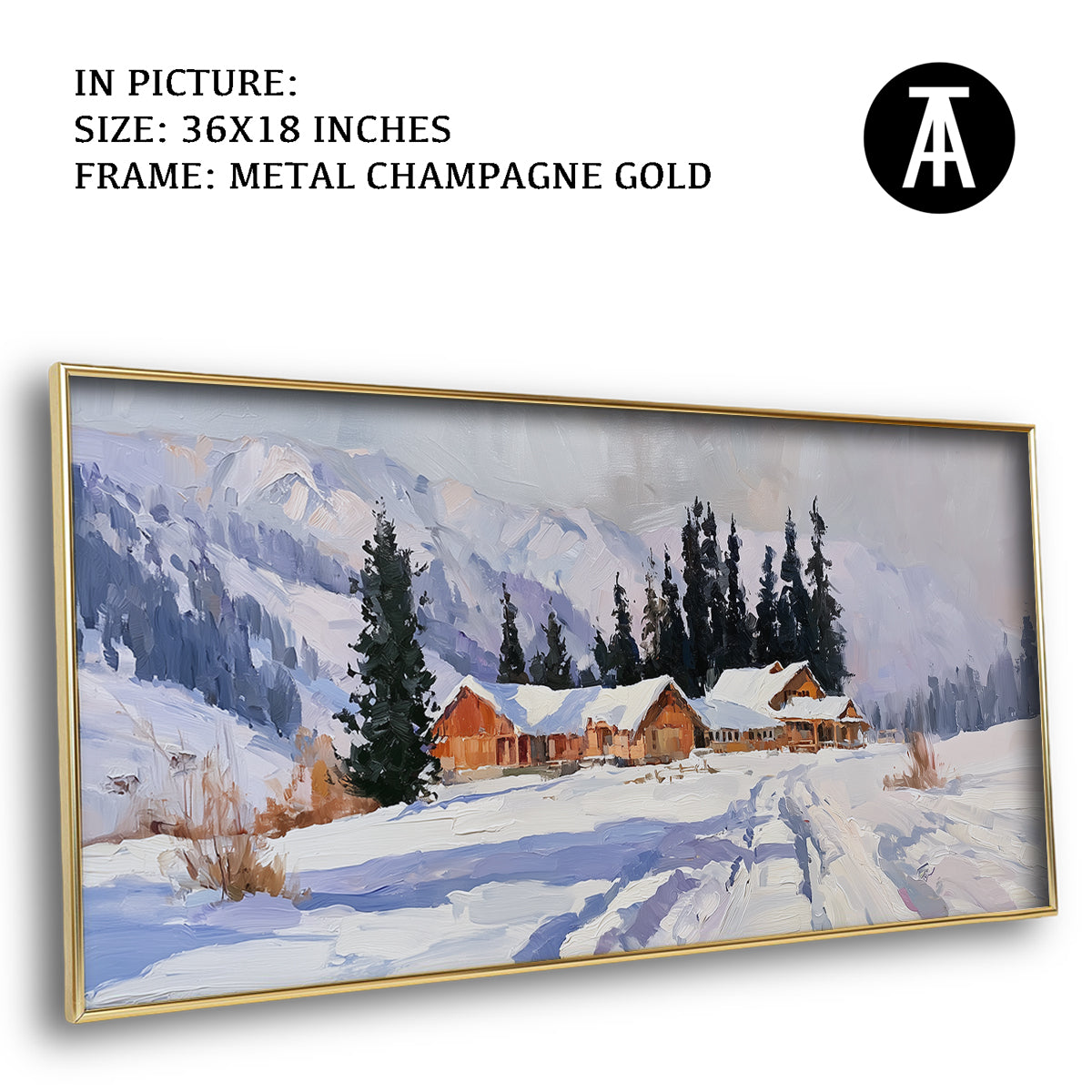 Artwork in Metal Champagne Gold Frame