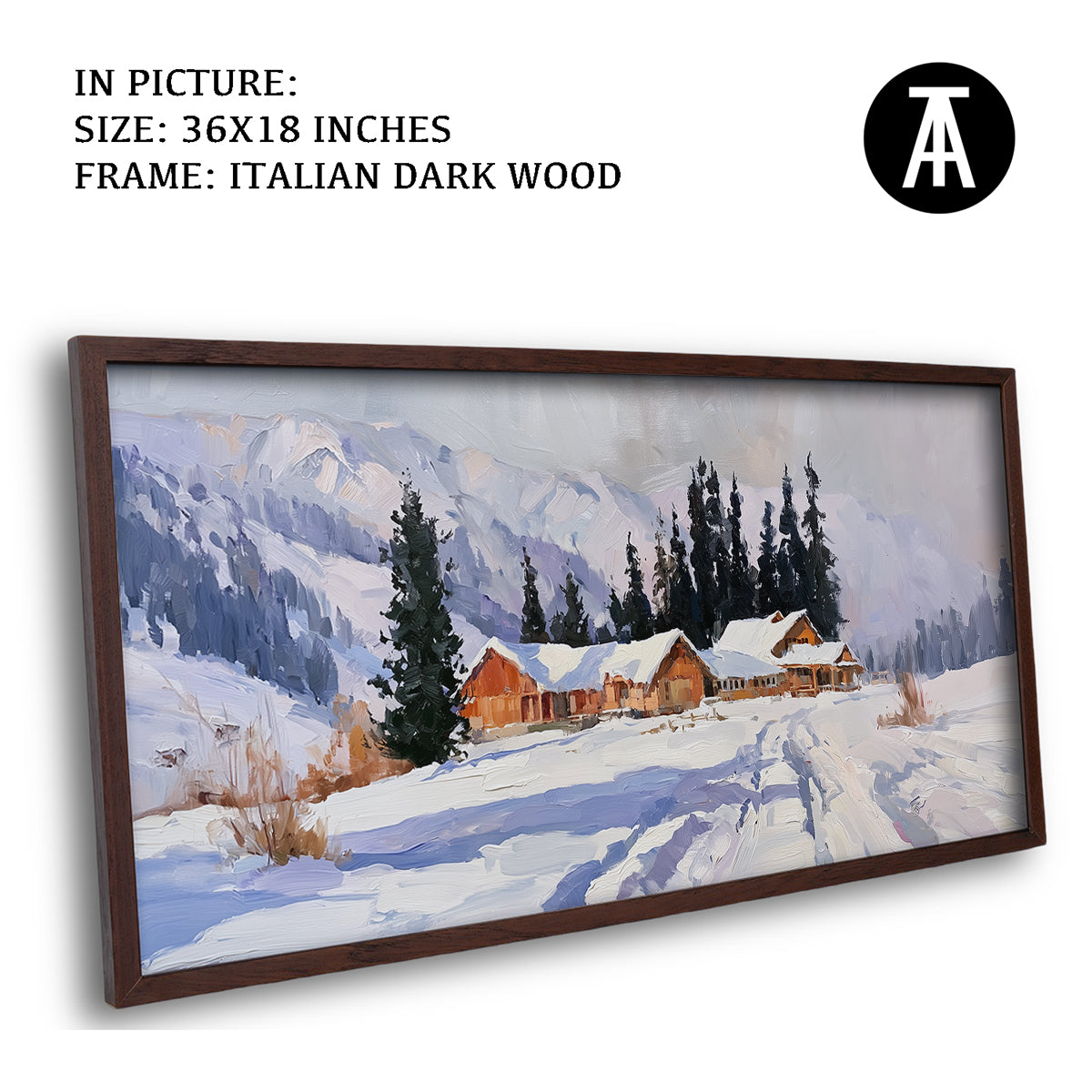 Artwork in Dark Wood Frame