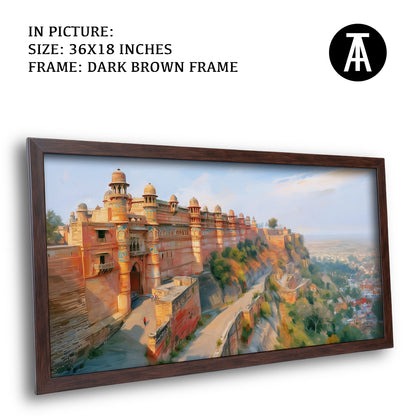 Artwork in Dark Brown Frame