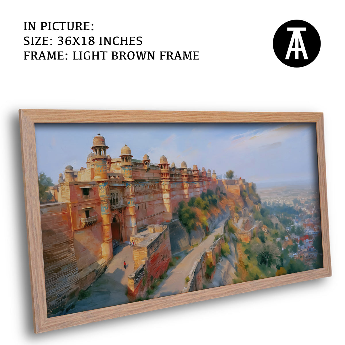 Artwork in Light Brown Frame
