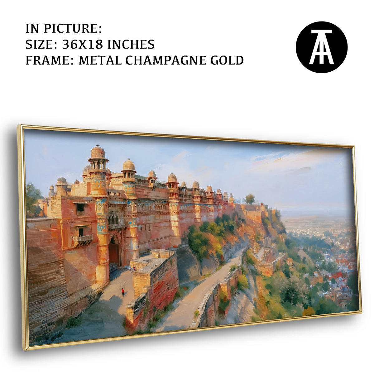 Artwork in Metal Champagne Gold Frame