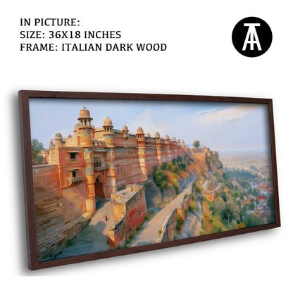 Artwork in Dark Wood Frame