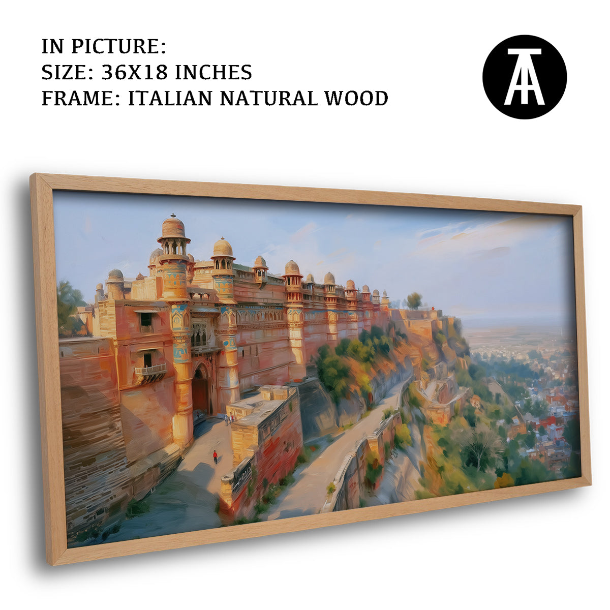 Artwork in Natural Wood Frame