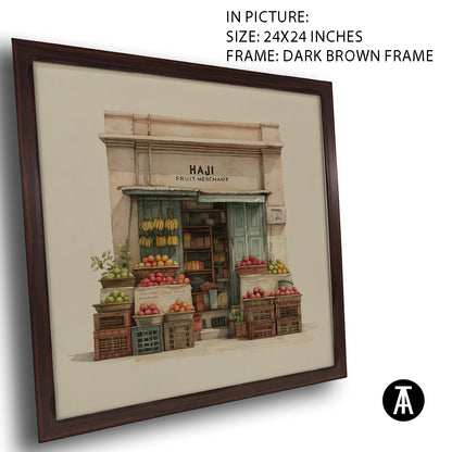Artwork in Dark Brown Frame