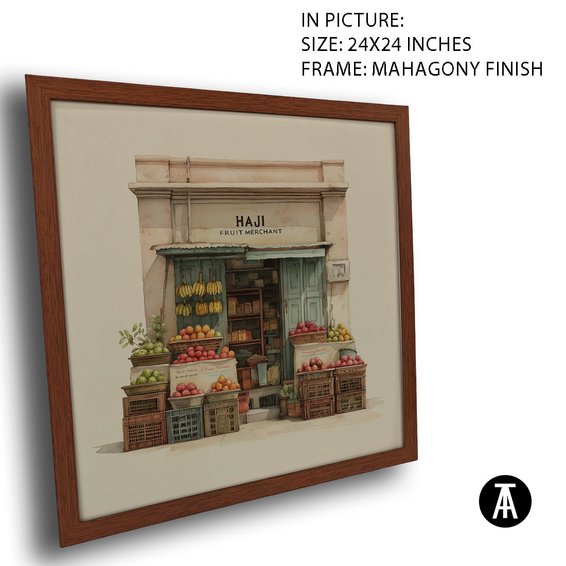 Artwork in Mahogany Finish Frame