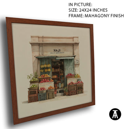 Artwork in Mahogany Finish Frame