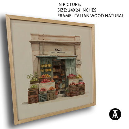 Artwork in Natural Wood Frame