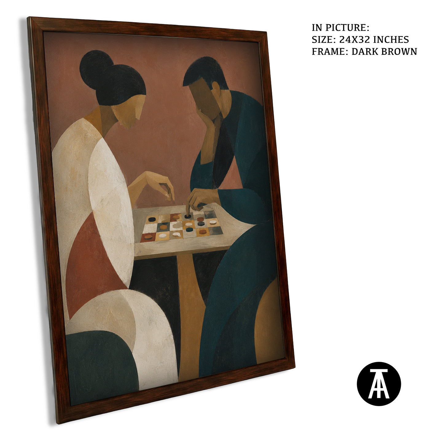 Artwork in Dark Brown Frame