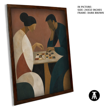 Artwork in Dark Brown Frame