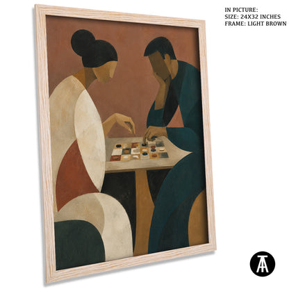 Artwork in Light Brown Frame