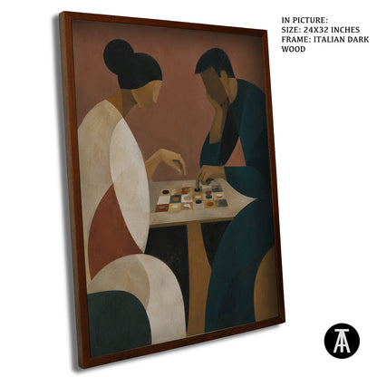 Artwork in Dark Wood Frame