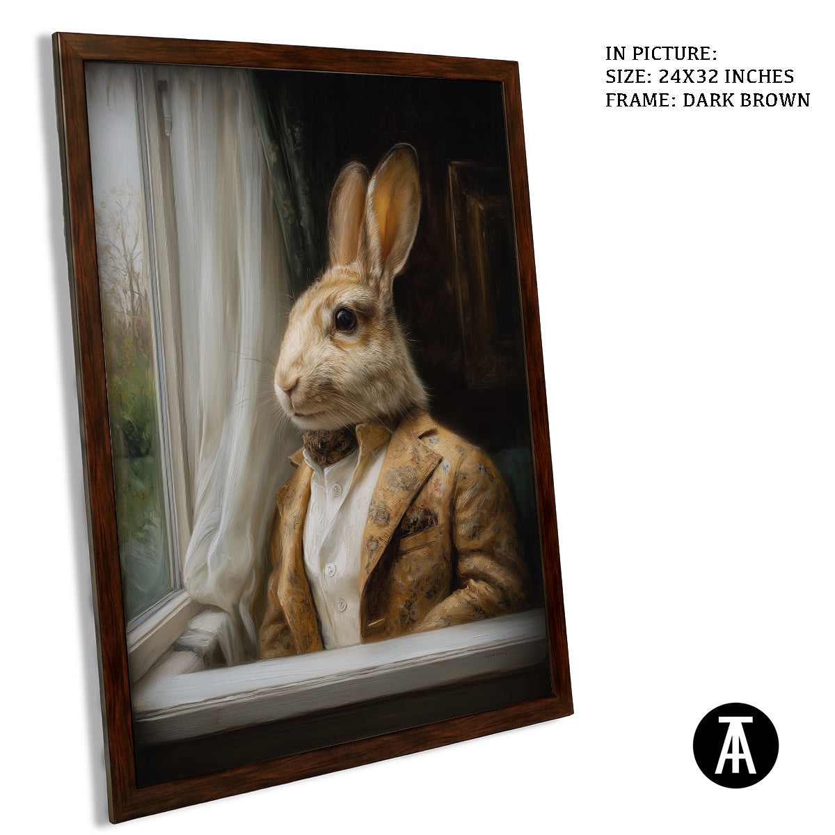 Artwork in Dark Brown Frame