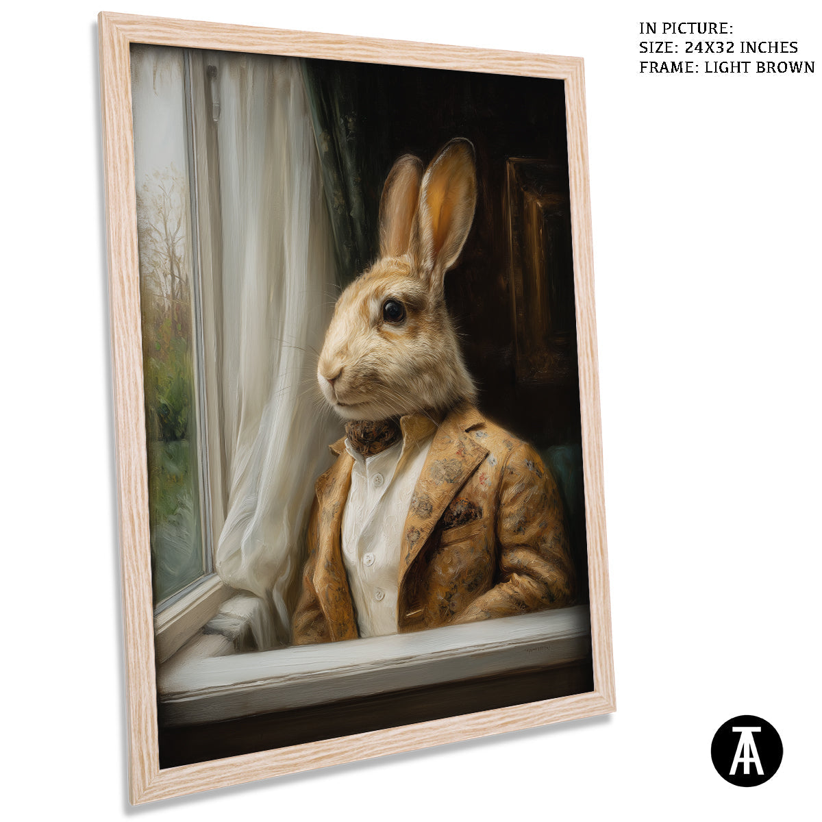 Artwork in Light Brown Frame