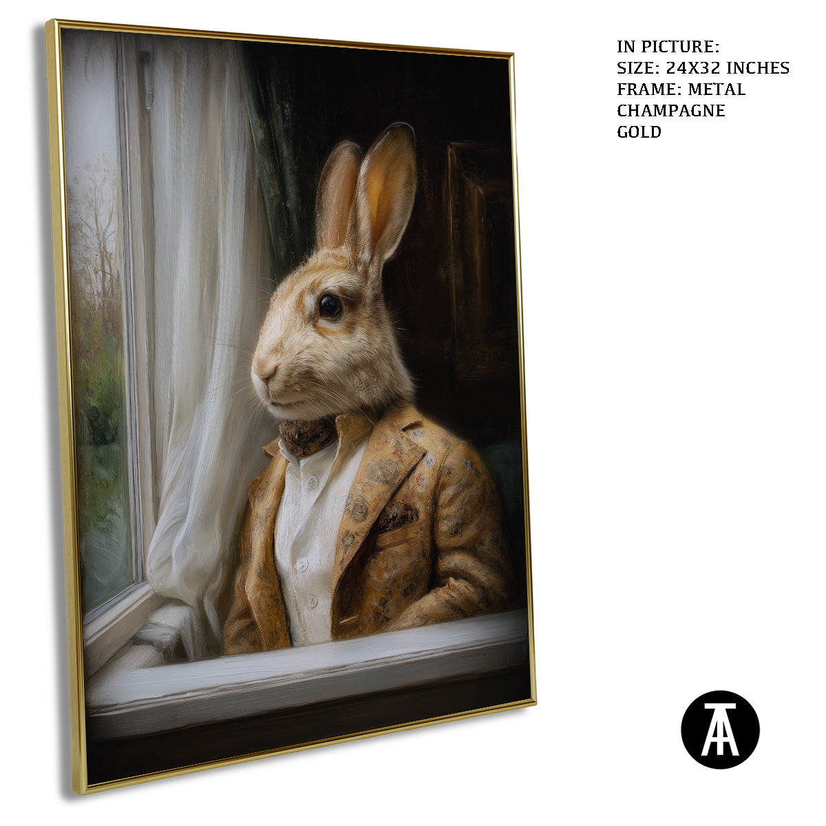 Artwork in Metal Champagne Gold Frame