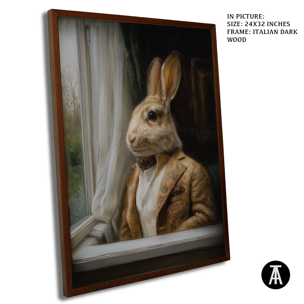 Artwork in Dark Wood Frame