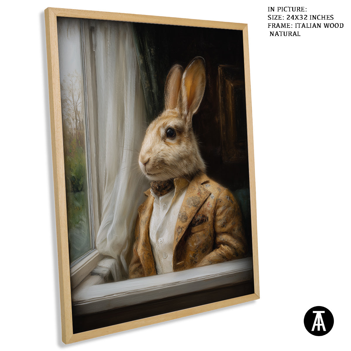 Artwork in Natural Wood Frame