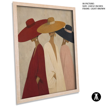 Artwork in Light Brown Frame