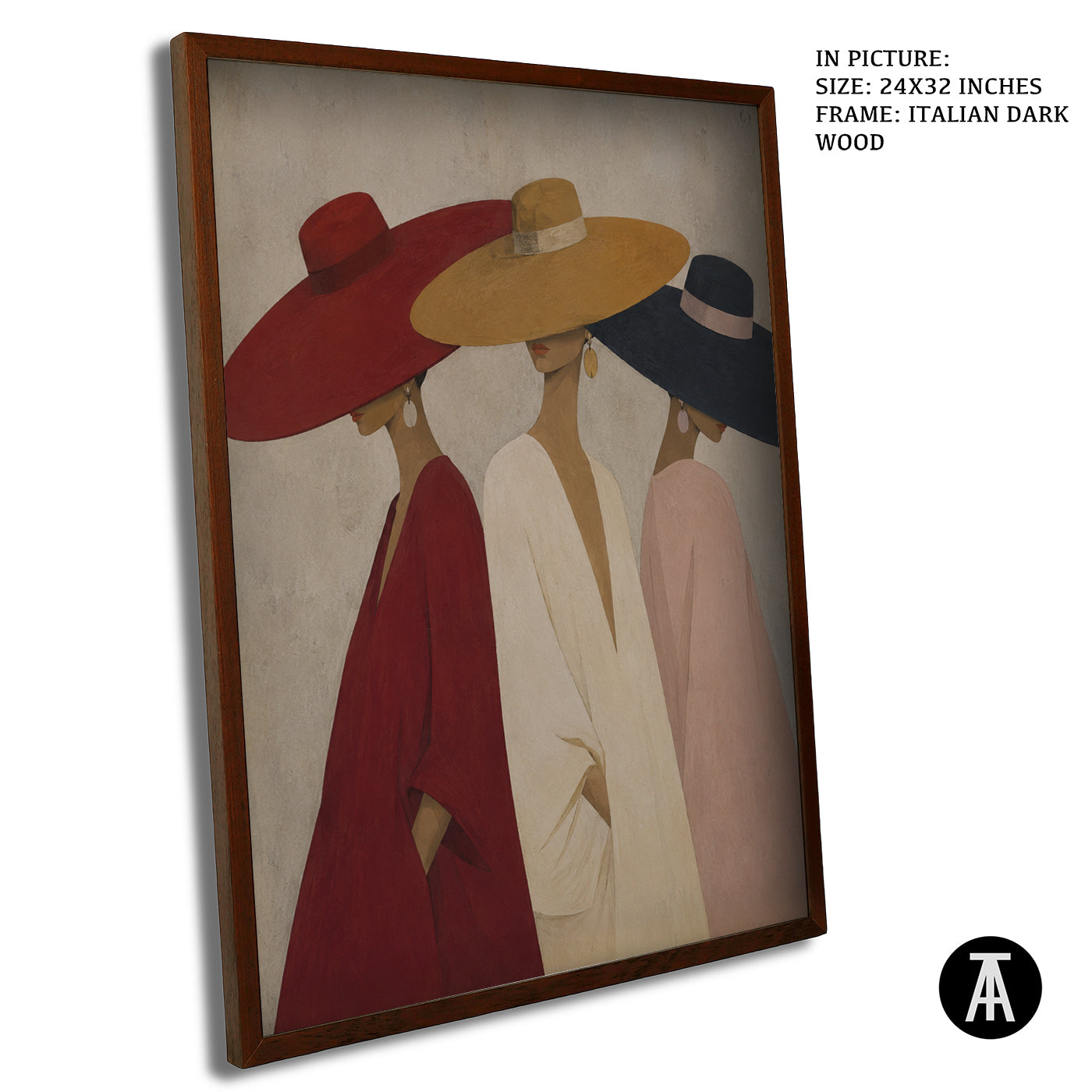 Artwork in Dark Wood Frame