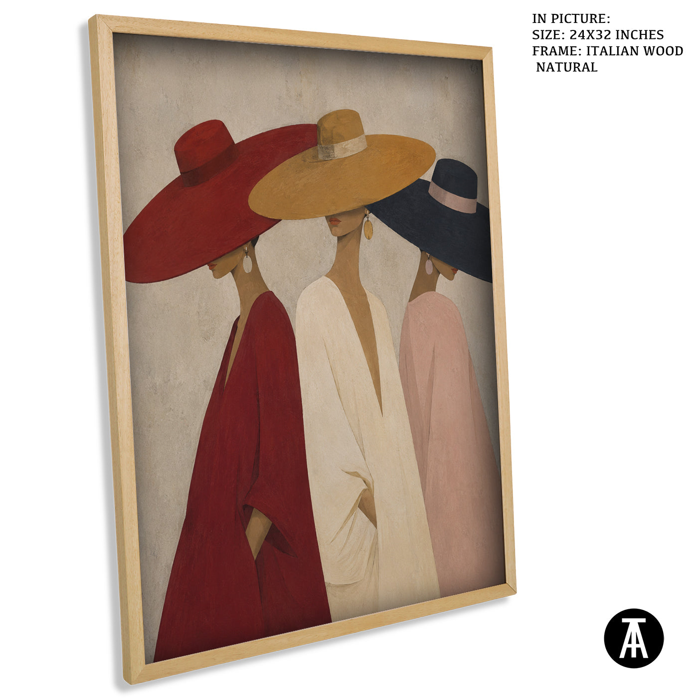 Artwork in Natural Wood Frame