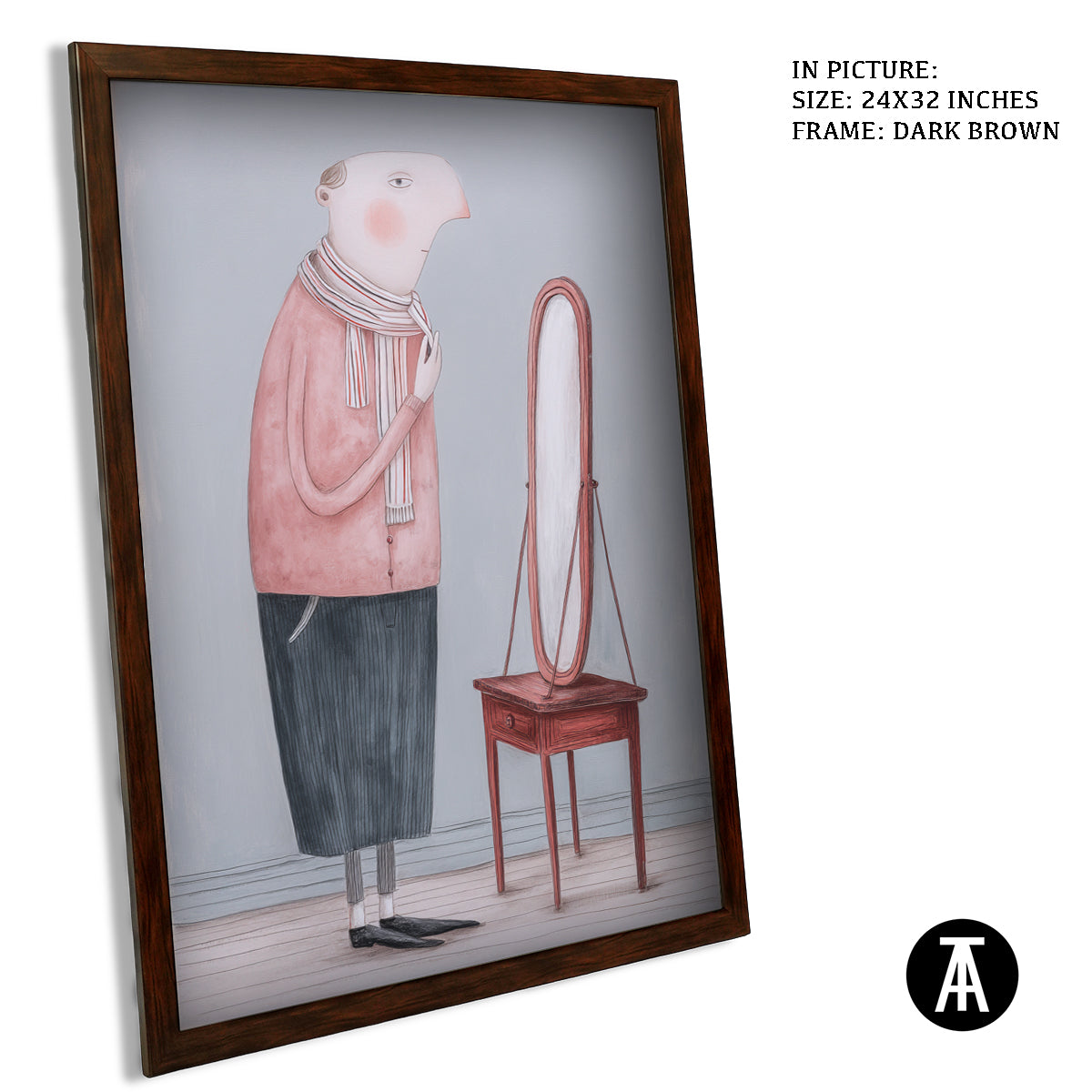 Artwork in Dark Brown Frame