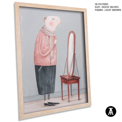 Artwork in Light Brown Frame