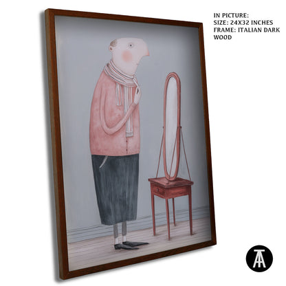 Artwork in Dark Wood Frame