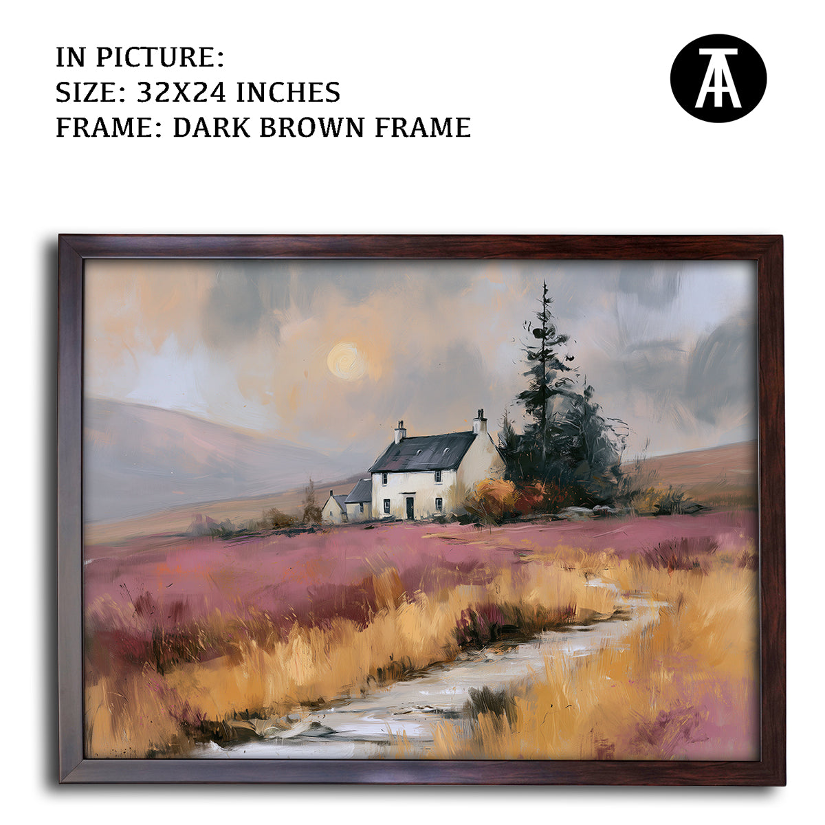 Artwork in Dark Brown Frame