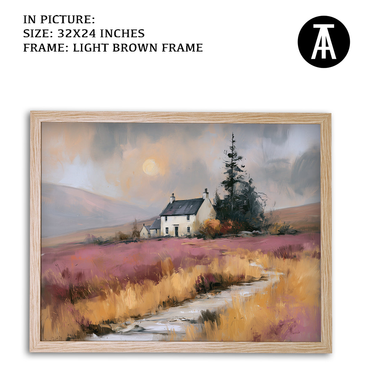 Artwork in Light Brown Frame