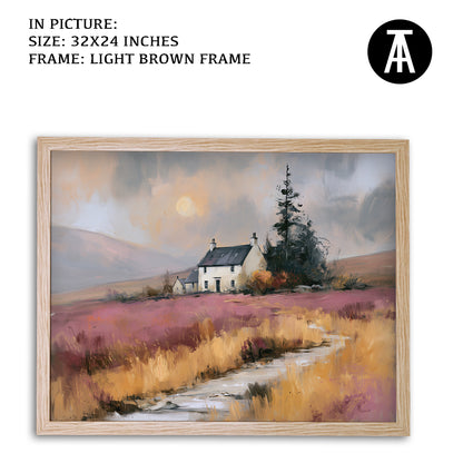 Artwork in Light Brown Frame