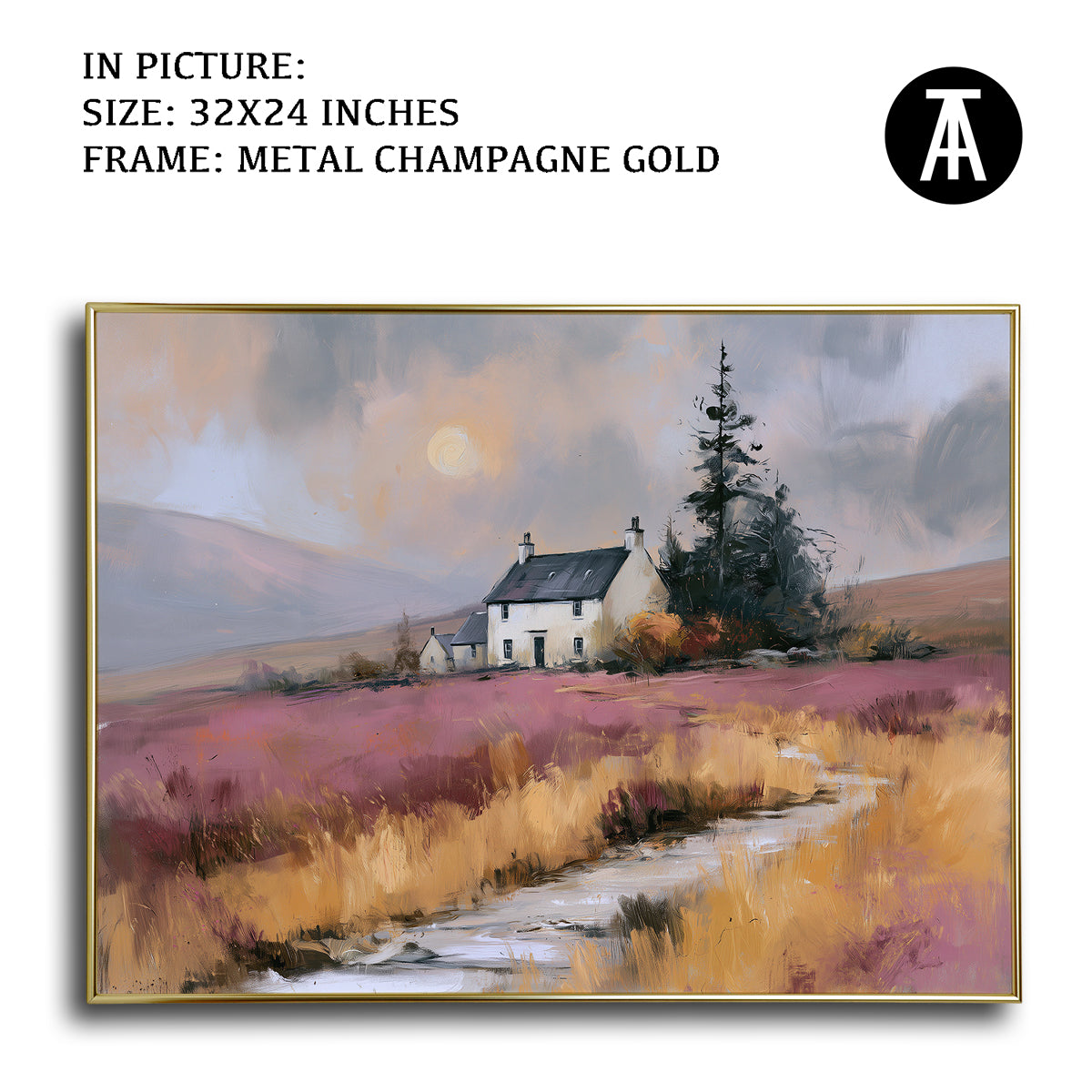 Artwork in Metal Champagne Gold Frame