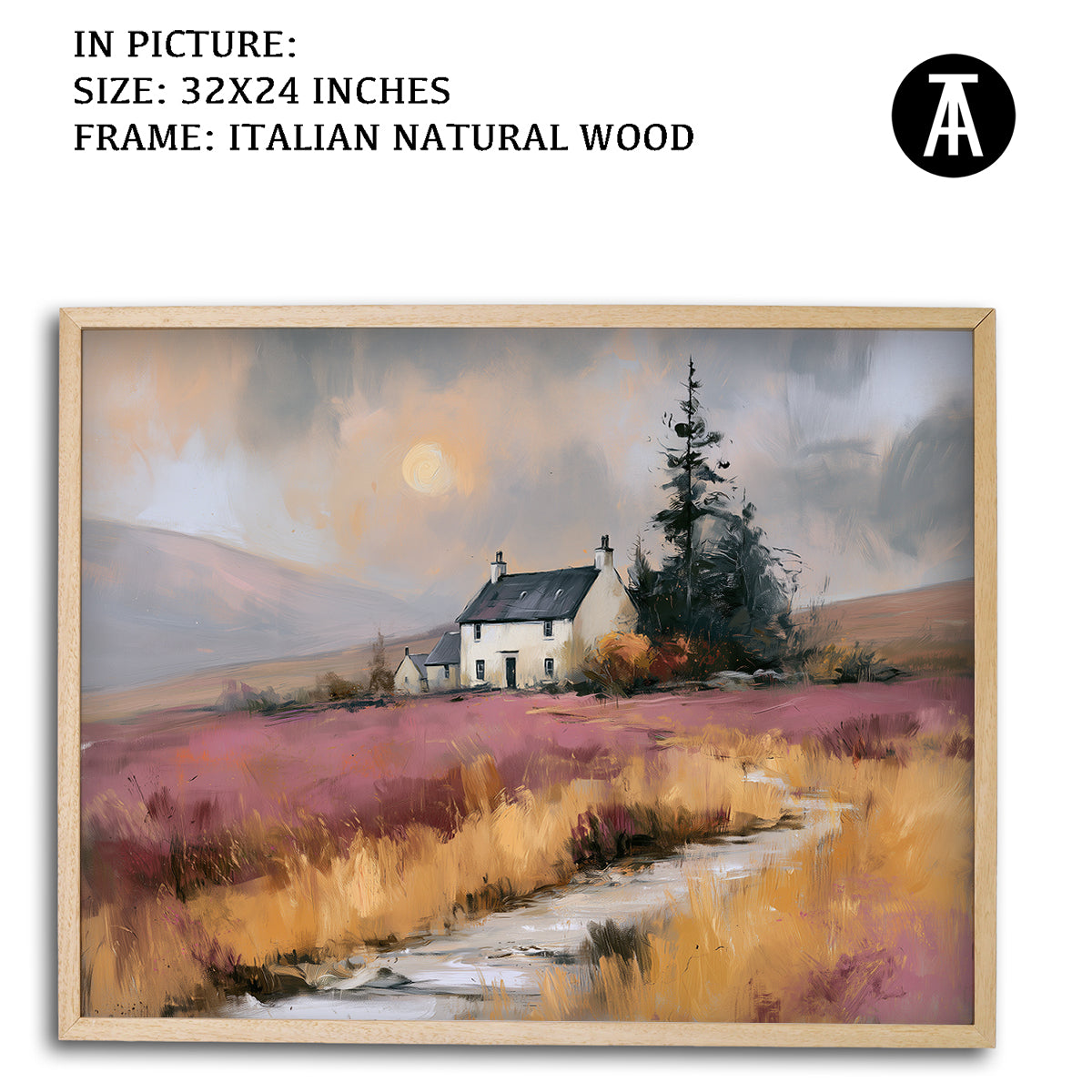 Artwork in Natural Wood Frame