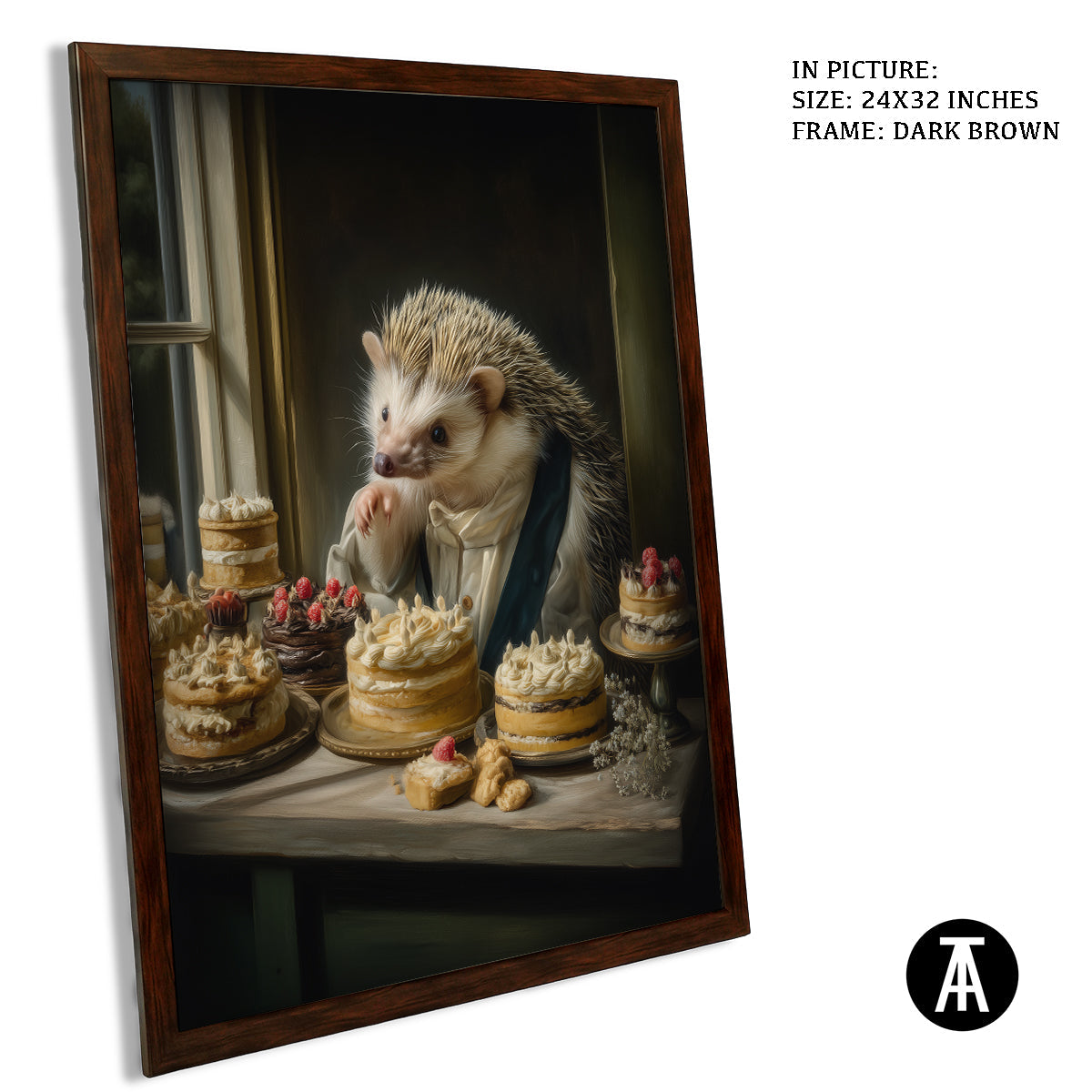 Artwork in Dark Brown Frame