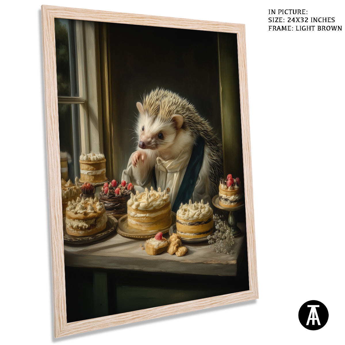 Artwork in Light Brown Frame