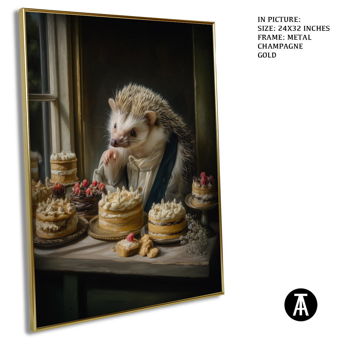 Artwork in Metal Champagne Gold Frame